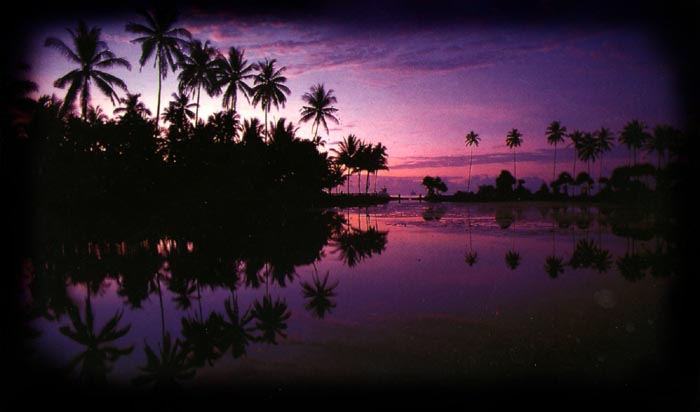 the palm-fringed lagoon at Candi Dasa, East Bali